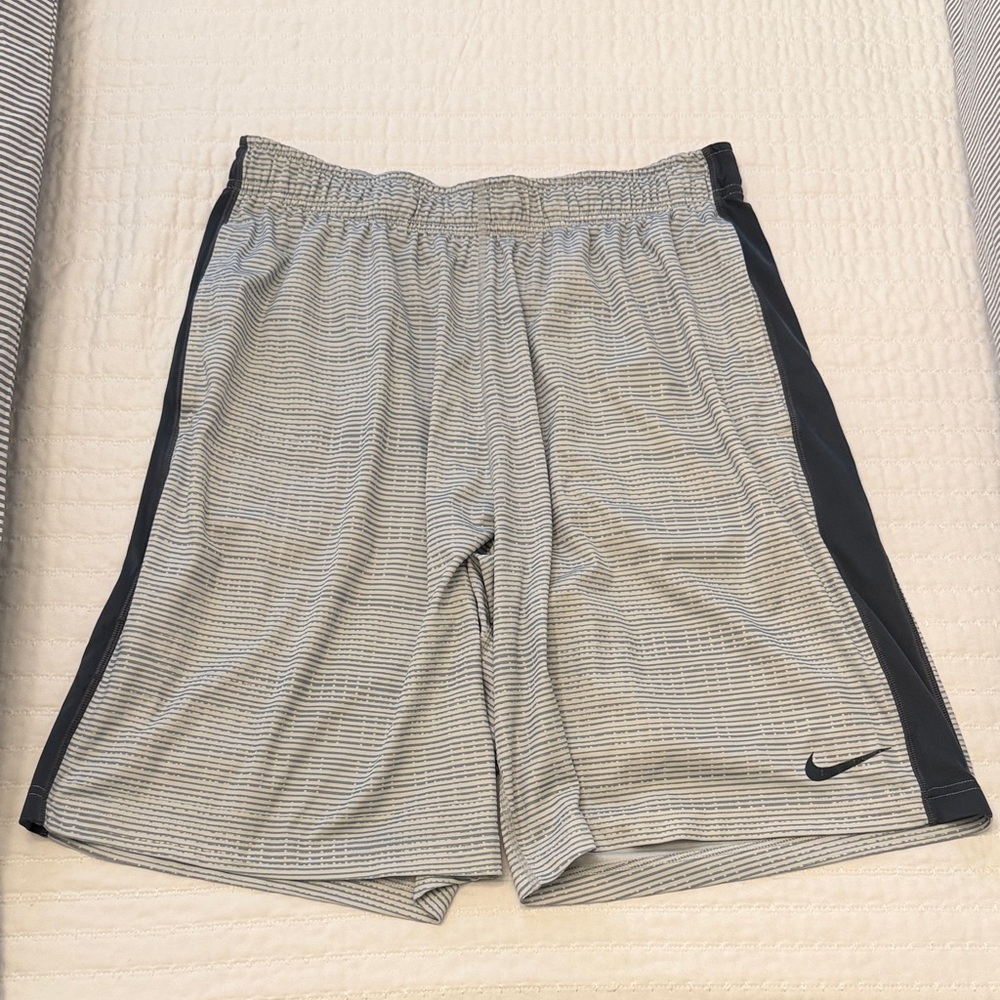 Men’s Nike Dry Fit Shorts Blue and White Stripe - Large